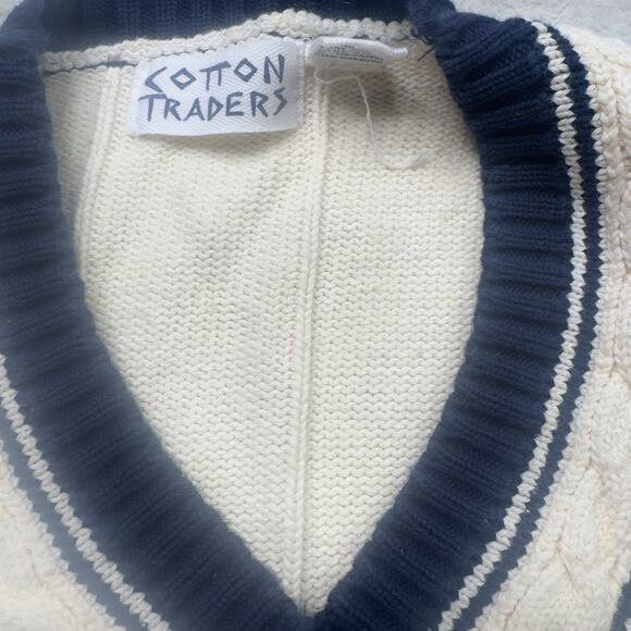 VTG Cotton Traders Men Knit V-Neck Pullover Sweater Size XL T Academia Old Money - Picture 5 of 9